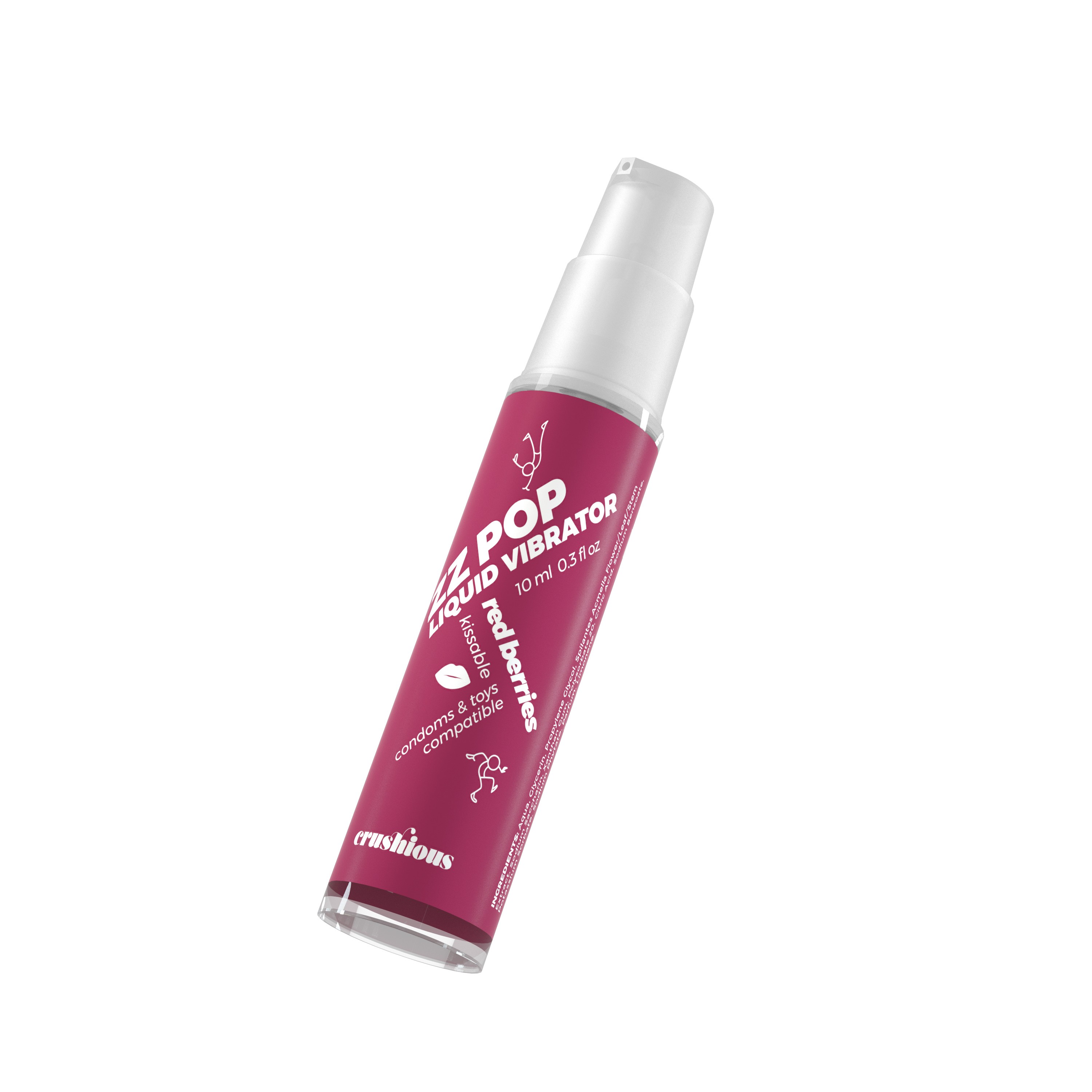 VIBRATORE LIQUIDO ZZ POP AROMATIZZATO ALLA FRUTTO ROSSO 10ML CRUSHIOUS