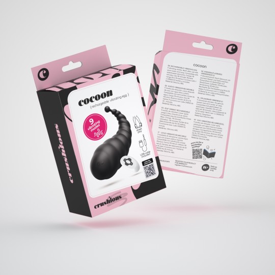 COCOON ŒUF VIBRANT RECHARGEABLE AVEC TÉLÉCOMMANDE SANS FIL CRUSHIOUS NOIR