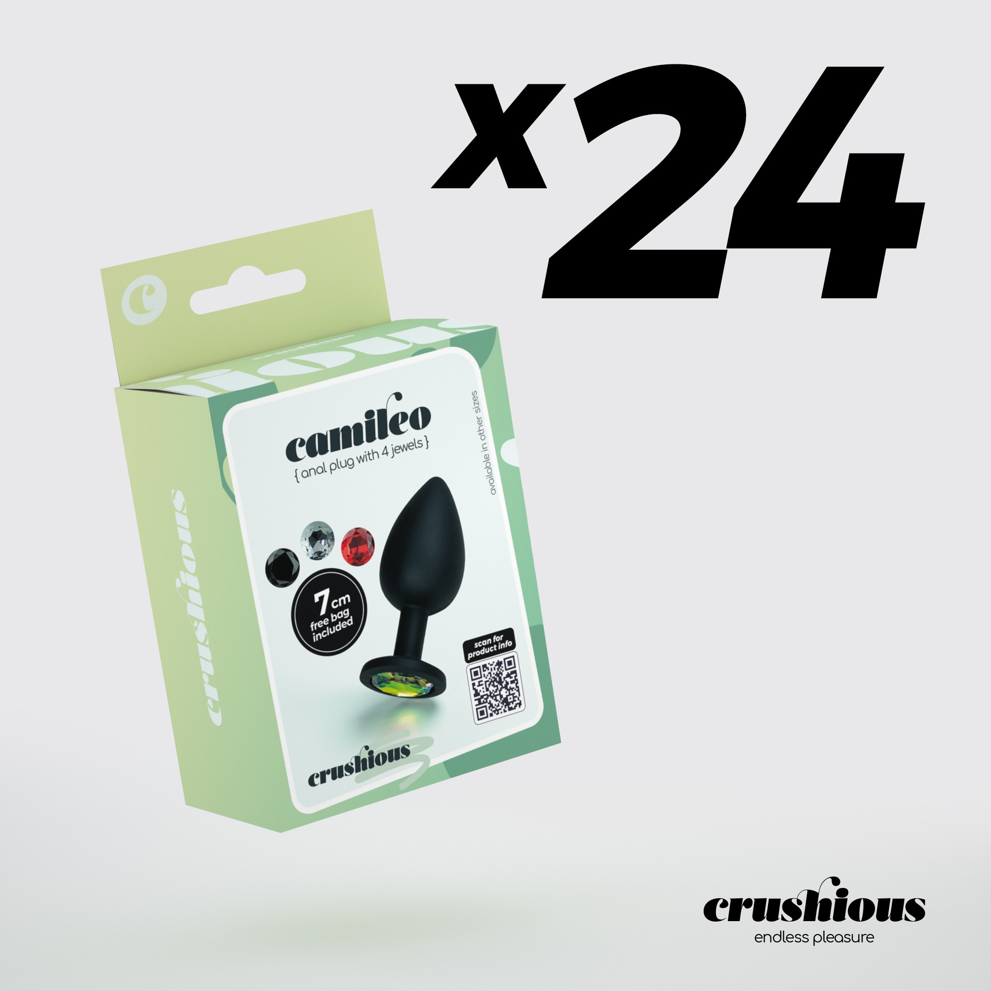 PACK OF 24 CRUSHIOUS CAMILEO SMALL ANAL PLUG WITH 4 INTERCHANGEABLE...