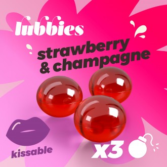 PALLINE DI OLIO LUBBIES BACIABILI ALLA FRAGOLA & CHAMPAGNE CRUSHIOUS